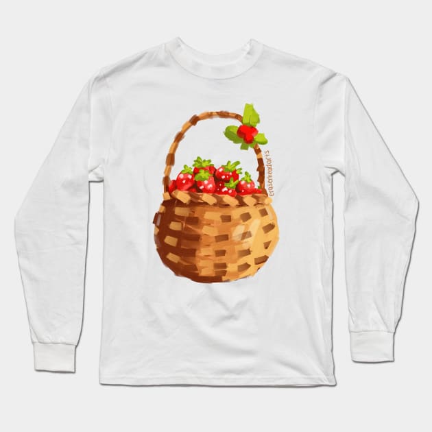 Strawberry Basket Long Sleeve T-Shirt by eraserheadarts